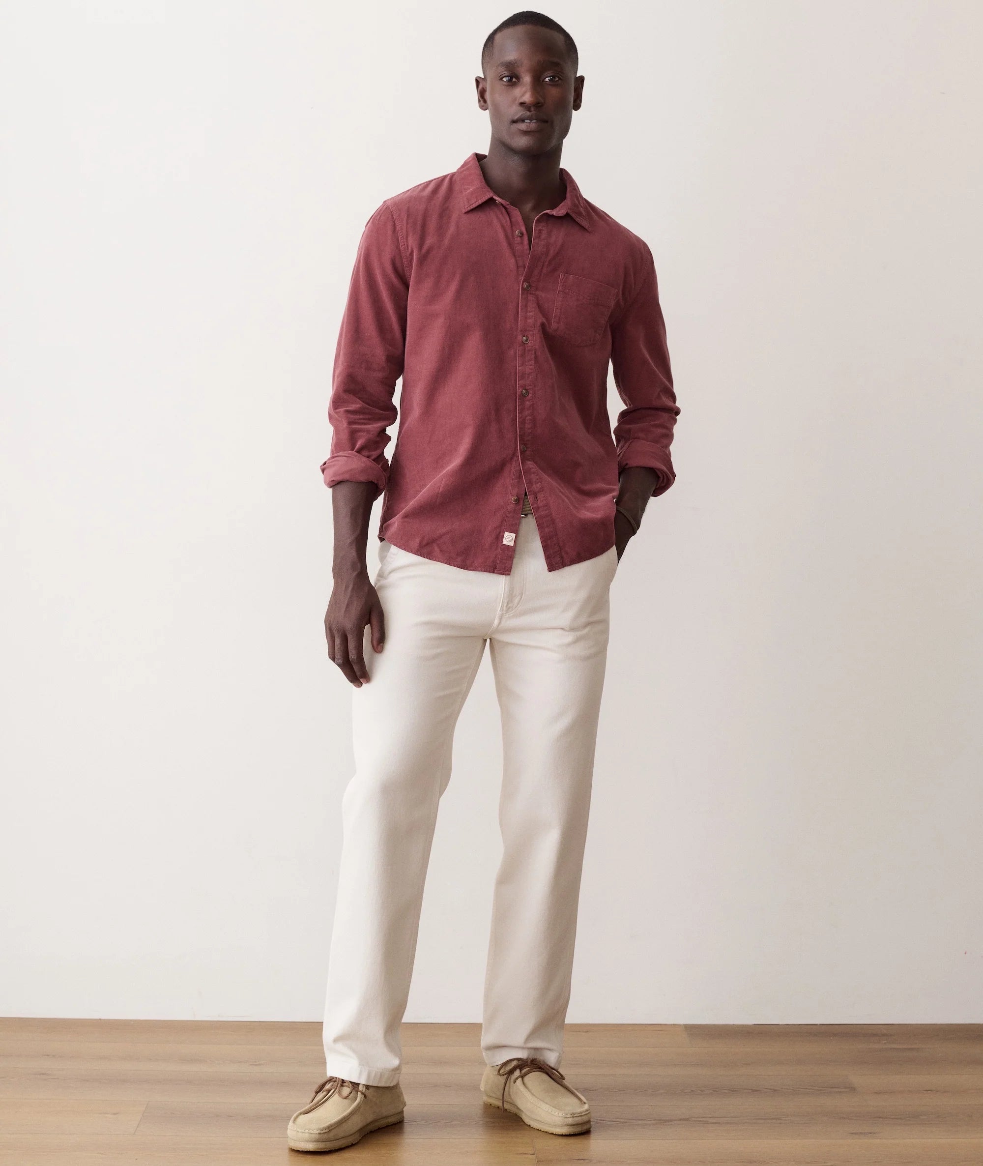 Lightweight Corduroy Shirt in Auburn