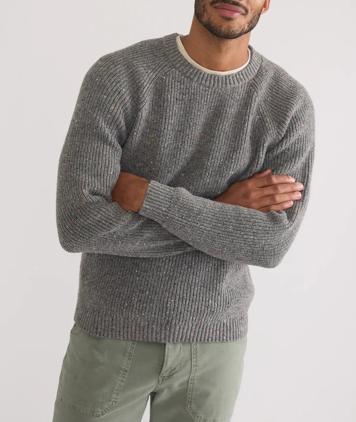 Coleman Inverness Crewneck Sweater in Mid Grey