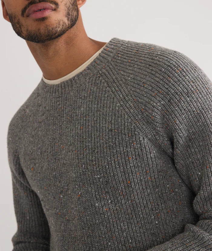 Coleman Inverness Crewneck Sweater in Mid Grey