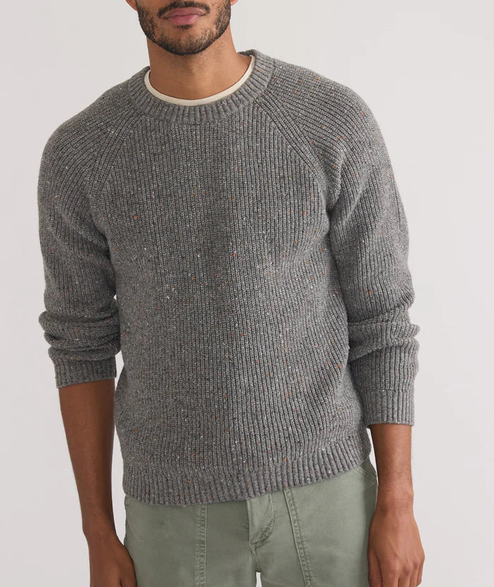 Coleman Inverness Crewneck Sweater in Mid Grey