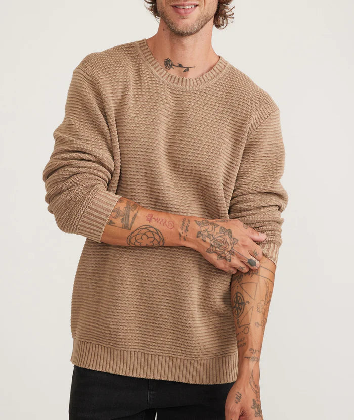 Garment Dye Crew Sweater in Toasted Coconut