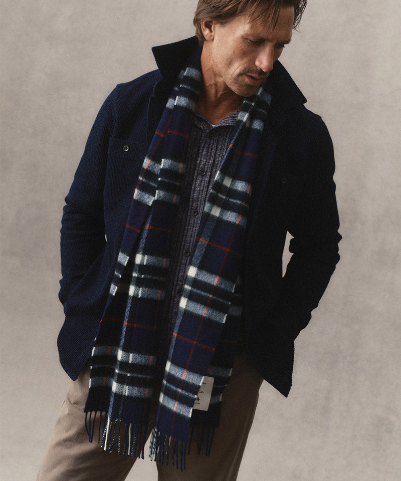 The Fireside Scarf in Eddy Plaid