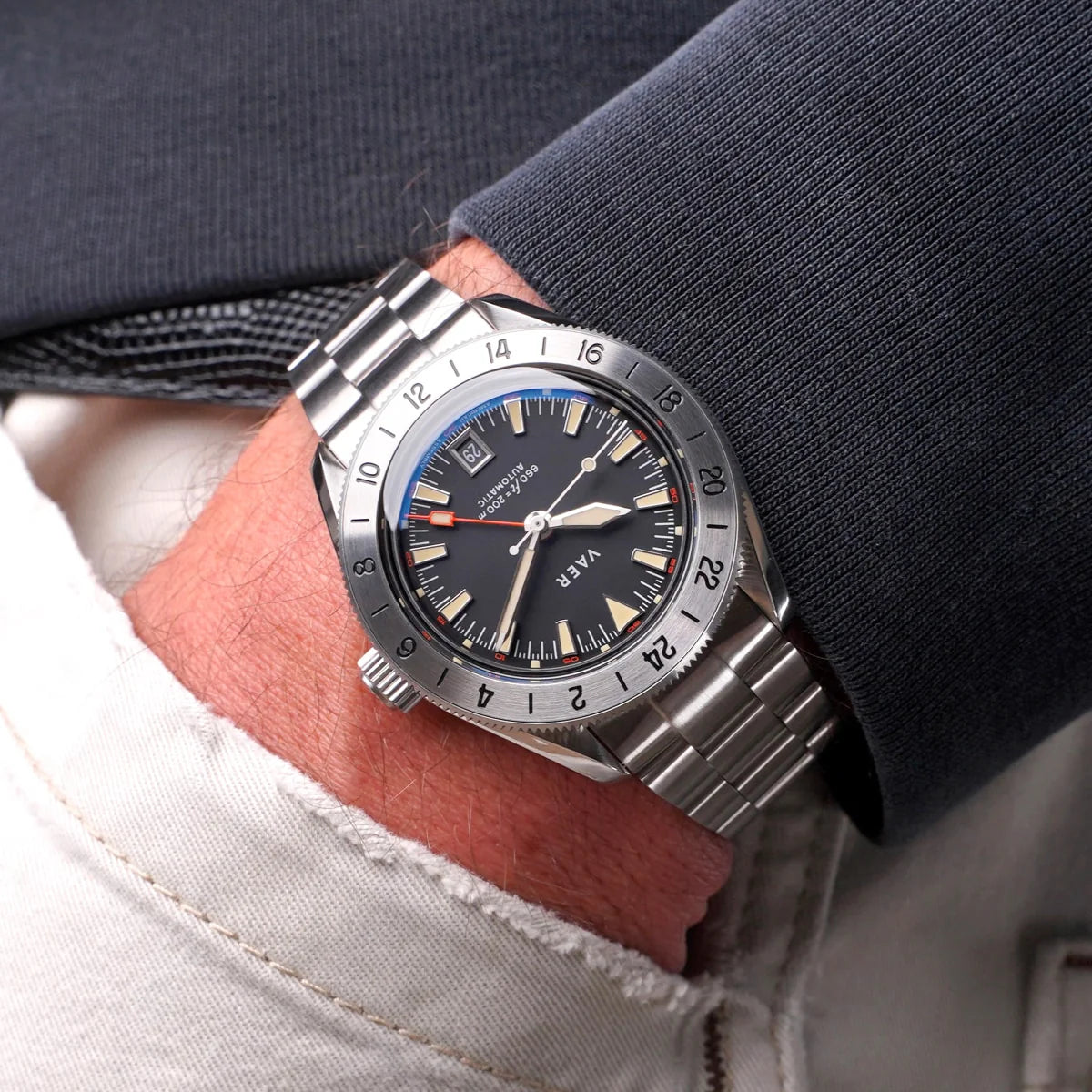 G5 Pacific Steel GMT 39mm with Elite Steel Bracelet