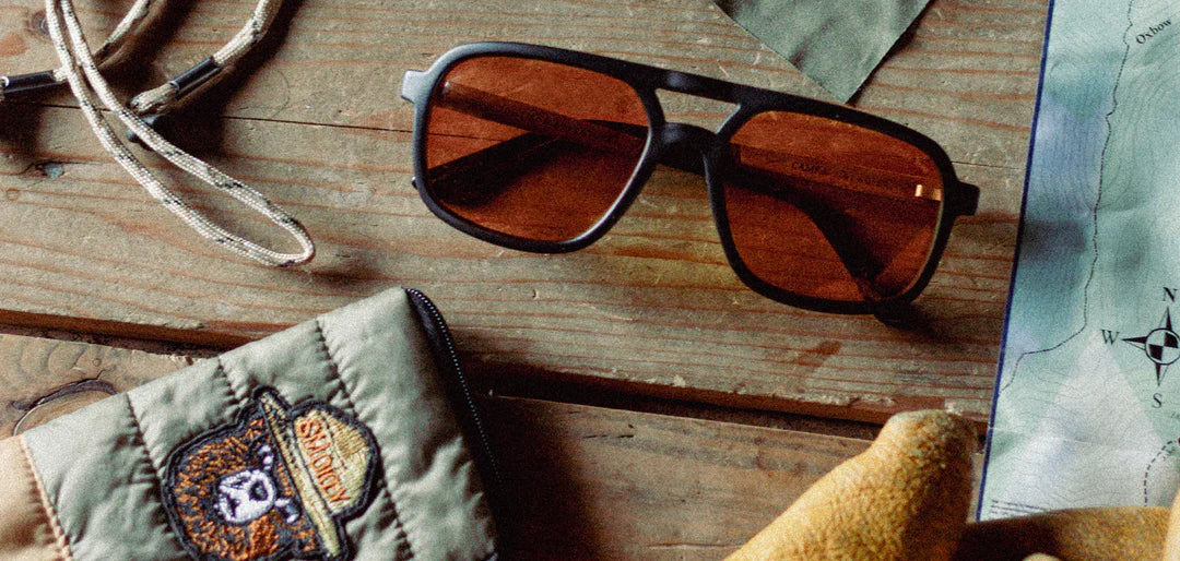 Glacier Camp Sunglasses in  Matte Black Smokey Bear