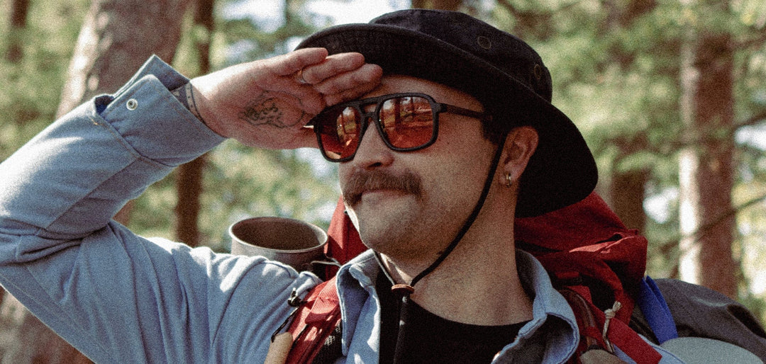 Glacier Camp Sunglasses in  Matte Black Smokey Bear