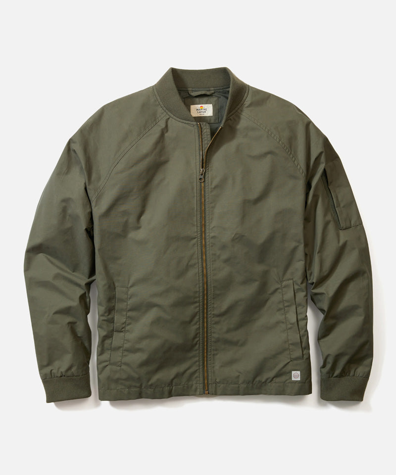 Glenn Wax Canvas Bomber in Olive