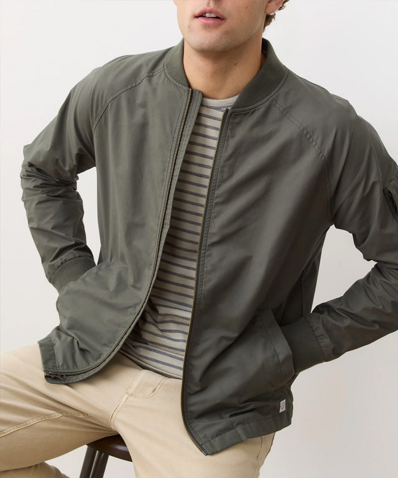 Glenn Wax Canvas Bomber in Olive
