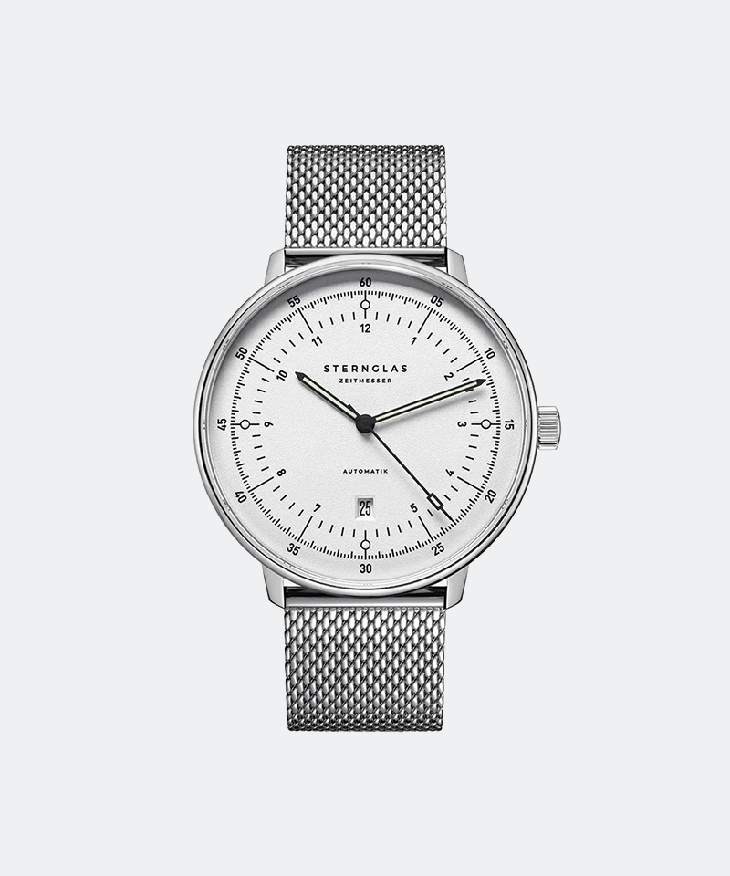 Hamburg Automatic 42mm - Silver on Steel Milanaise Bracelet