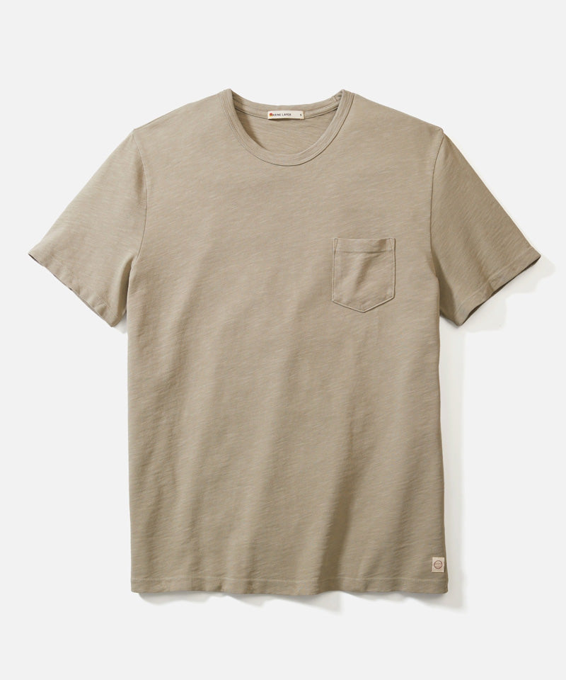 Vintage Heavy Slub Pocket Tee in Vintage Khaki