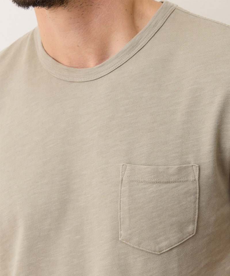 Vintage Heavy Slub Pocket Tee in Vintage Khaki