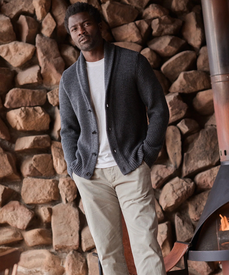 Inverness Sweater Cardigan in Charcoal