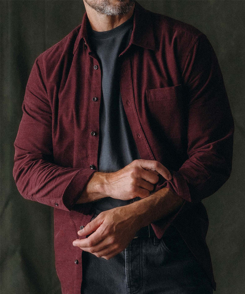 pincord dress shirt The Conrad Shirt in Heather Oat Pincord - M - 40