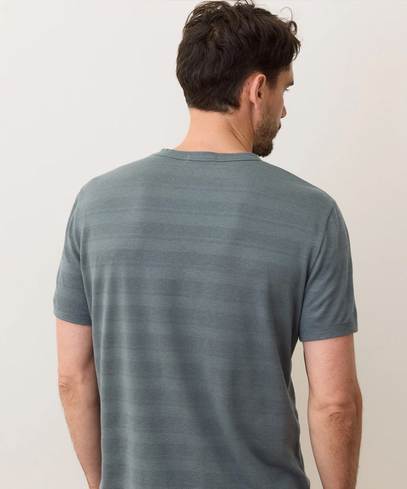 Signature Jacquard Crew Tee in Balsam Green