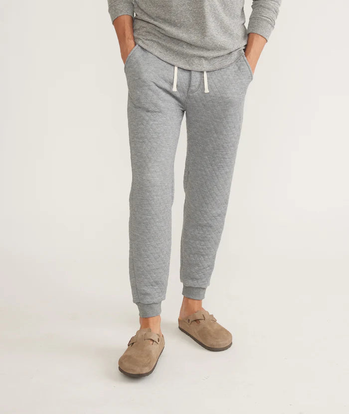 Corbet Quilted jogger in Mid Heather Grey