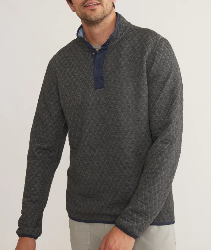 Corbet Reversible Pullover in Light Blue/Charcoal