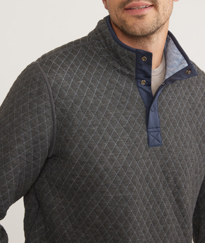 Corbet Reversible Pullover in Light Blue/Charcoal