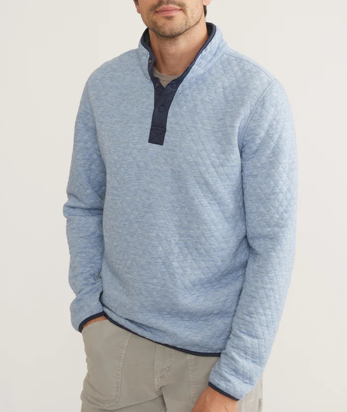 Corbet Reversible Pullover in Light Blue/Charcoal