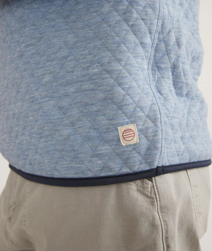 Corbet Reversible Pullover in Light Blue/Charcoal