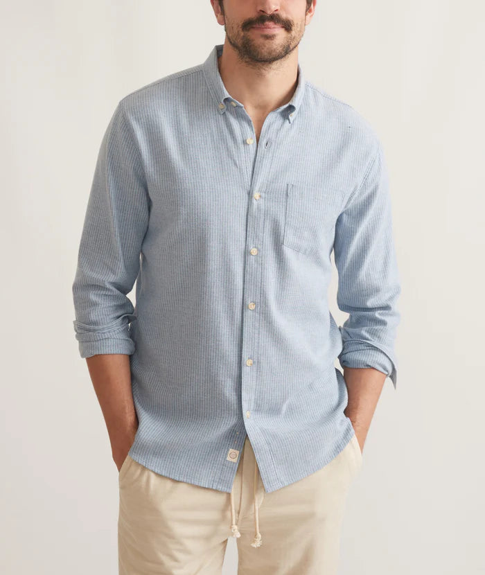 California Oxford Shirt in Blue Stripe