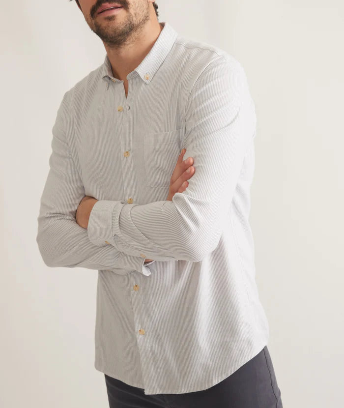 California Oxford Shirt in Grey Stripe