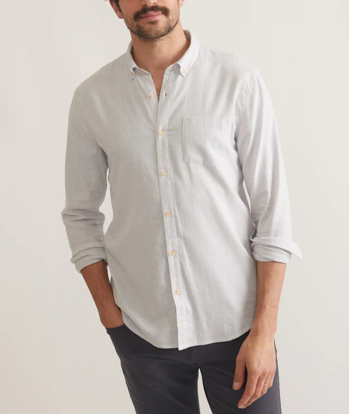 California Oxford Shirt in Grey Stripe