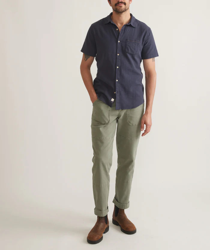 Classic Stretch Selvage Short Sleeve Shirt in Mood indigo