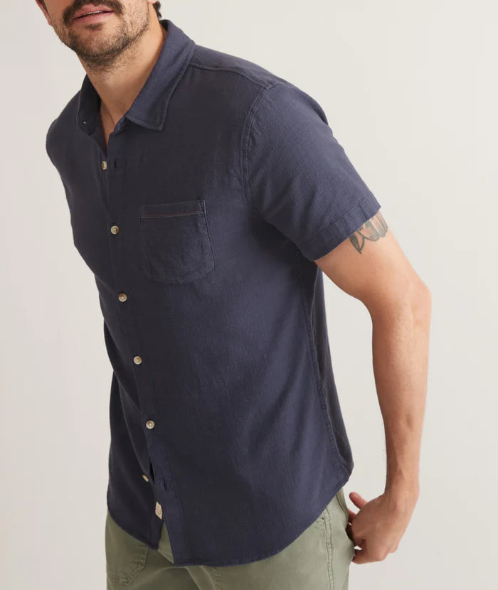 Classic Stretch Selvage Short Sleeve Shirt in Mood indigo