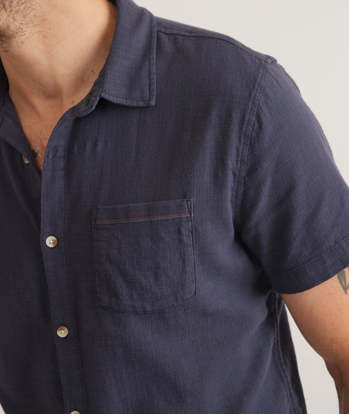 Classic Stretch Selvage Short Sleeve Shirt in Mood indigo