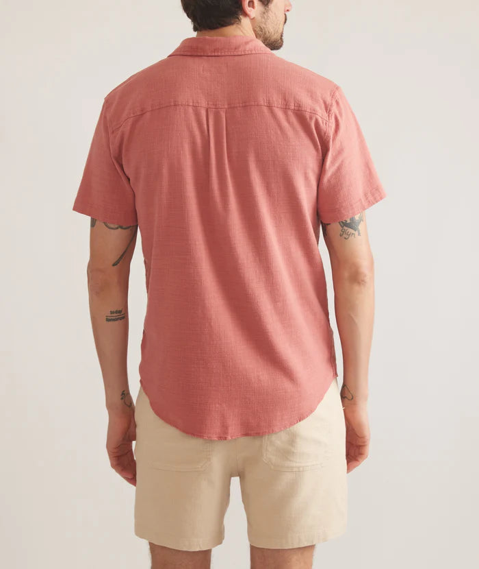 Classic Stretch Selvage Short Sleeve Shirt in Rust