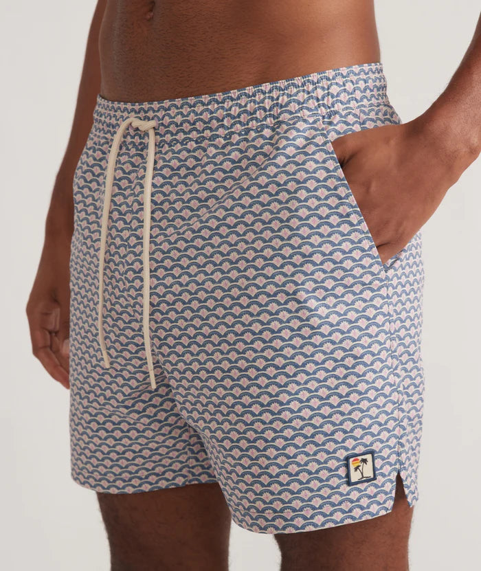 Mechanical Stretch Swim Trunk 6" in Japanese Wave Print