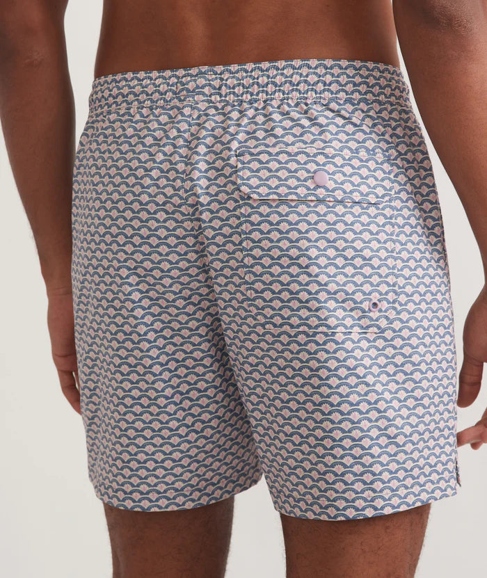 Mechanical Stretch Swim Trunk 6" in Japanese Wave Print