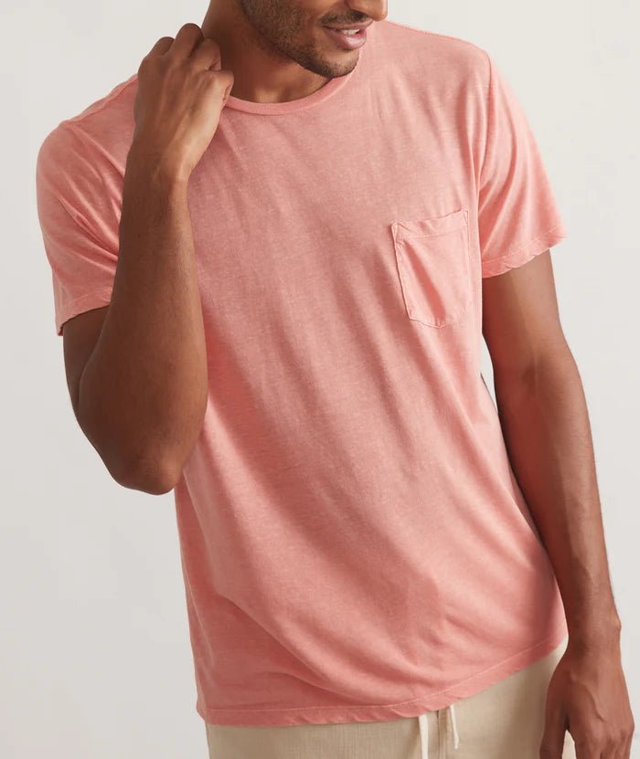Relaxed Hemp Cotton Tee in Burnt Coral
