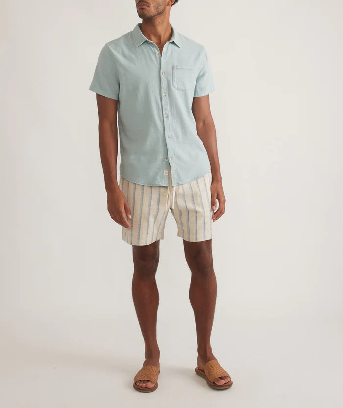 Saturday Beach Short in Natural/Blue Stripe