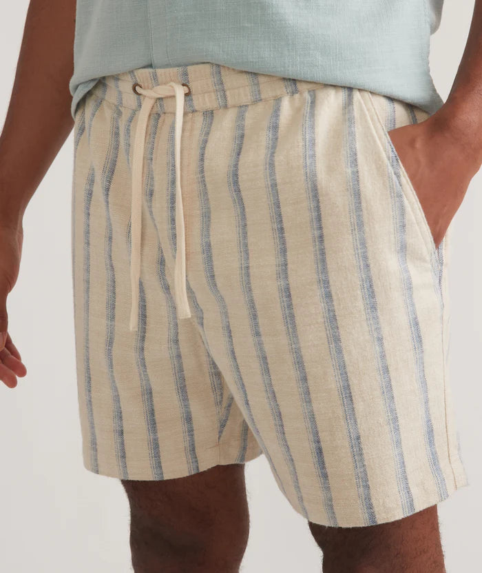 Saturday Beach Short in Natural/Blue Stripe