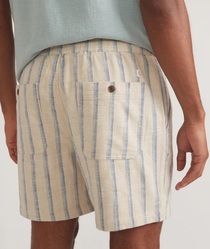 Saturday Beach Short in Natural/Blue Stripe