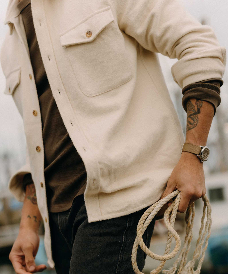 The Maritime Shirt Jacket in Vintage White
