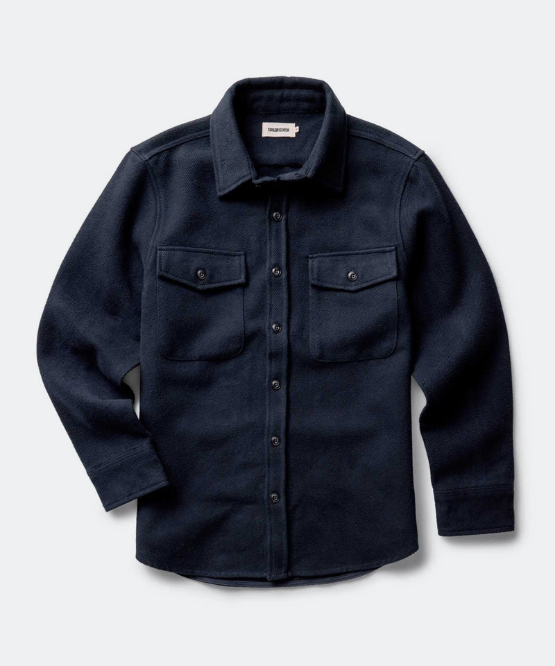 The Maritime Shirt Jacket in Dark Navy Moleskin Twill