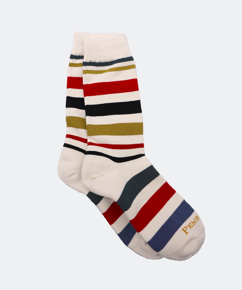 National Park Stripe Cotton Crew Sock