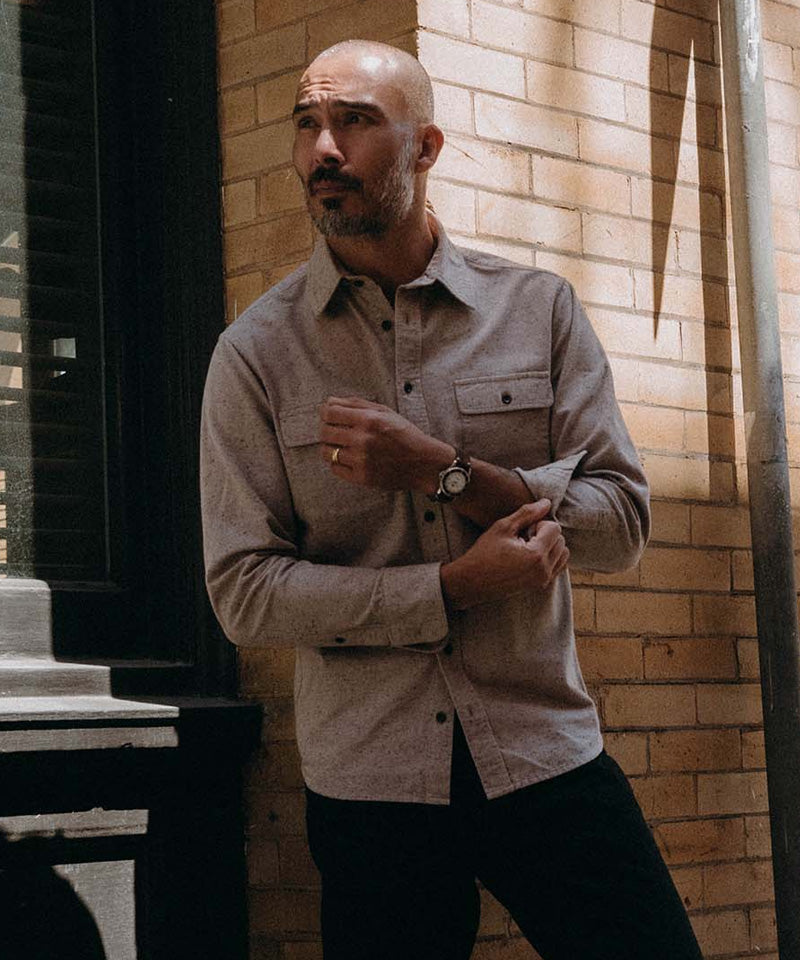 The Yosemite Shirt in Oat Donegal