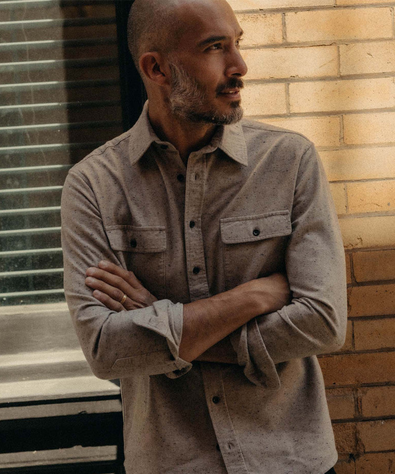 The Yosemite Shirt in Oat Donegal