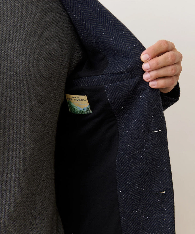 Pacifica Stretch Twill Blazer in Dark Herringbone