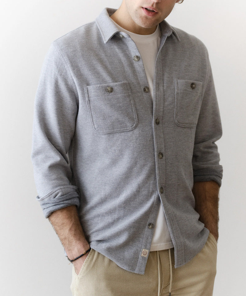 Pacifica Stretch Twill Overshirt in Grey