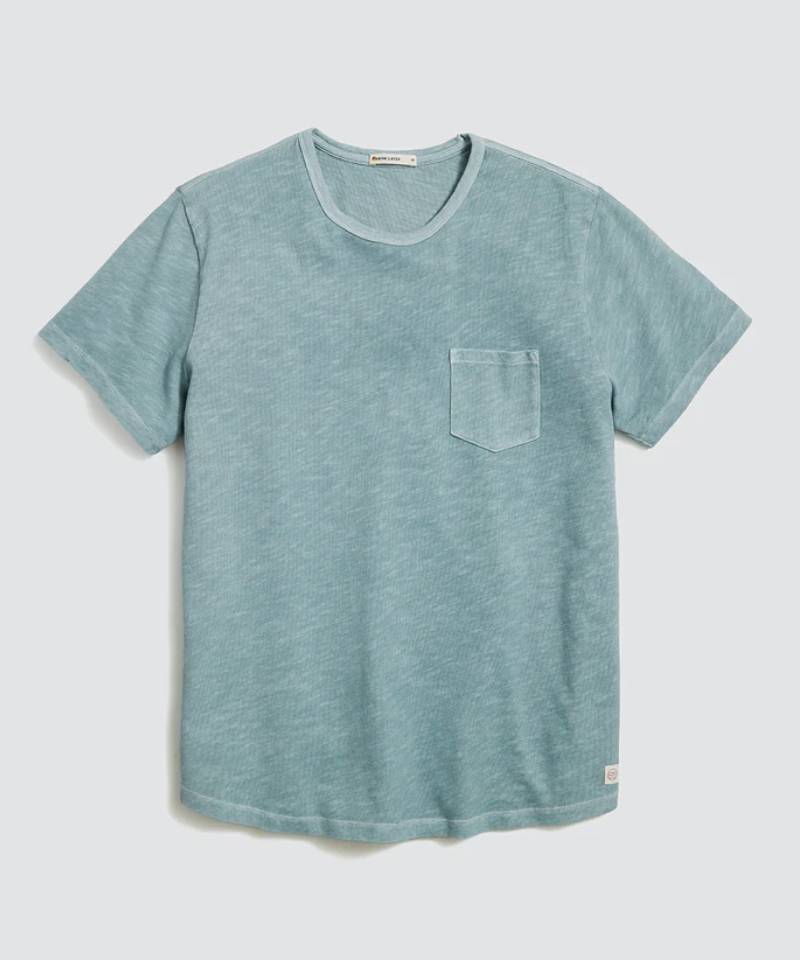 Short Sleeve Vintage Heavy Slub Pocket Tee in Slate