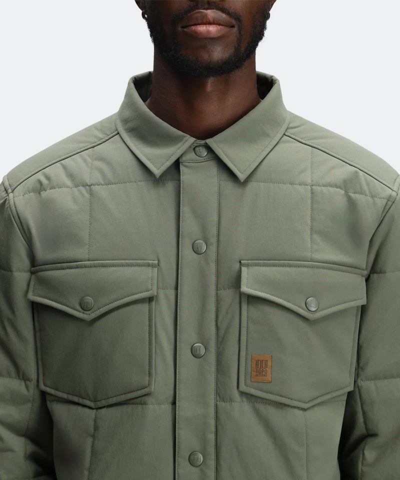 Puffer Shirt Jacket in Beetle