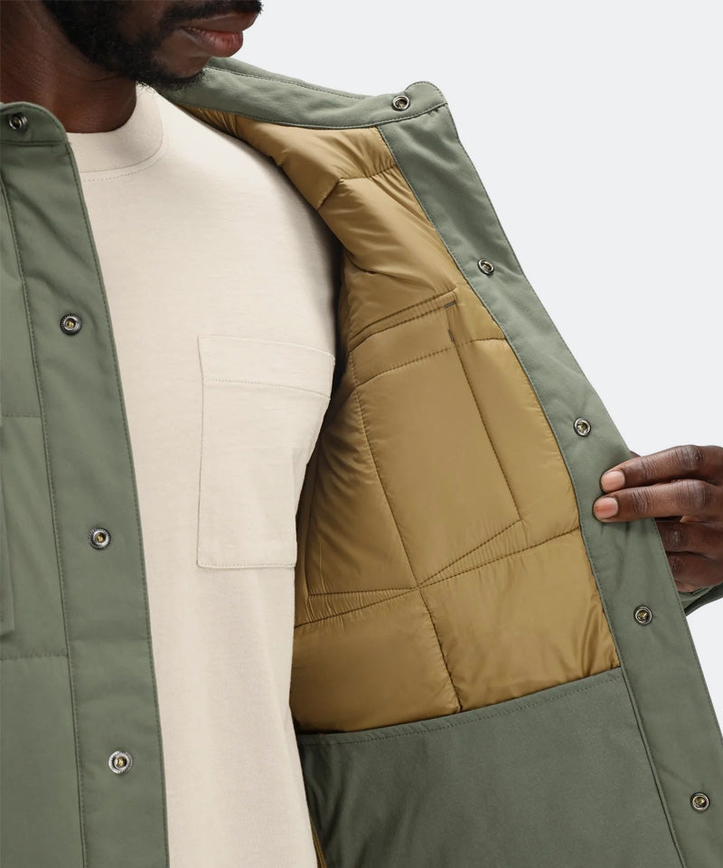 Puffer Shirt Jacket in Beetle