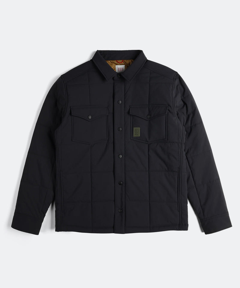 Puffer Shirt Jacket in Black