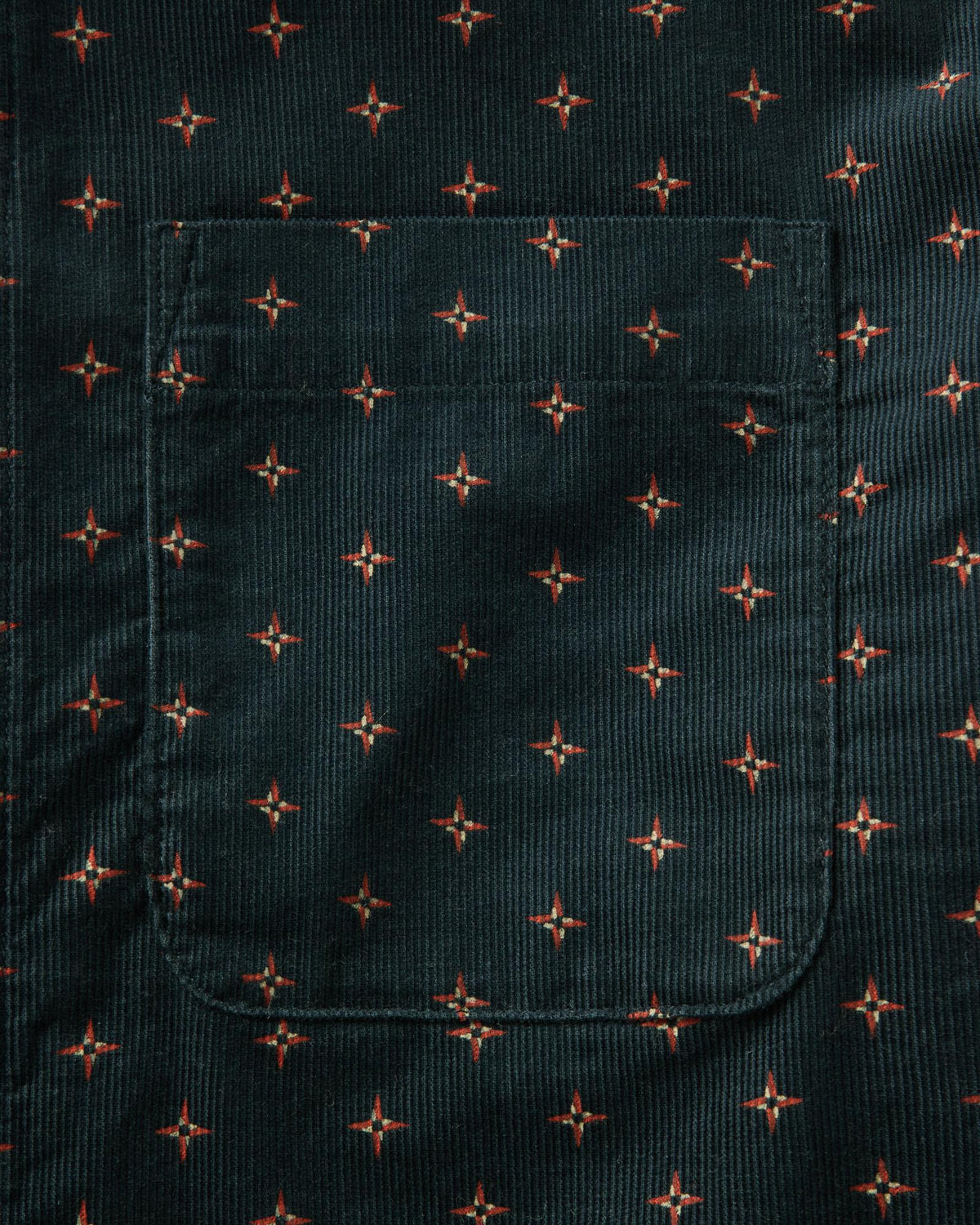 The Conrad Shirt in Navy Pigeon Foulard Pincord