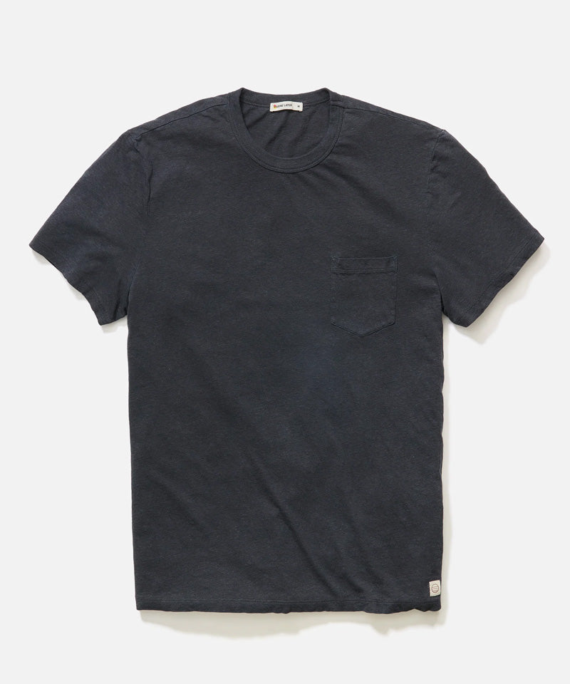Relaxed Cotton Hemp Tee in Faded Black