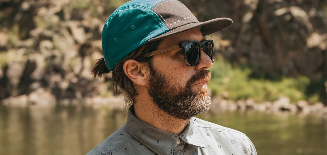 Ridge Camp Sunglasses in Matte Pearl Grey Walnut