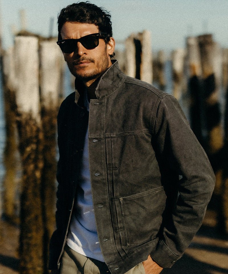 The Ryder Jacket in Coal Chipped Canvas